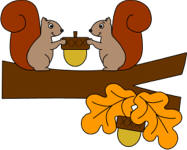 Squirrels and Acorns paper craft